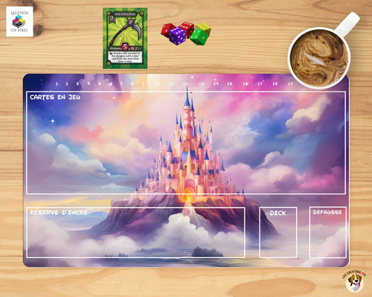 Playmat - Tapis de jeu pour cartes Lorcana - Chateau féérique - version française